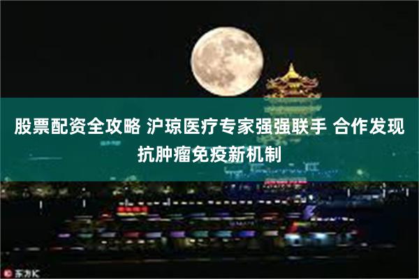 股票配资全攻略 沪琼医疗专家强强联手 合作发现抗肿瘤免疫新机制