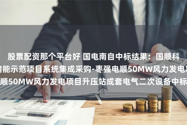 股票配资那个平台好 国电南自中标结果：国顺科技集团有限公司独立储能示范项目系统集成采购-枣强电顺50MW风力发电项目升压站成套电气二次设备中标人公示