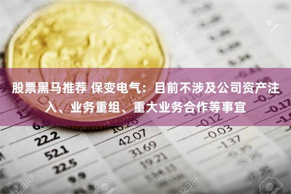 股票黑马推荐 保变电气：目前不涉及公司资产注入、业务重组、重大业务合作等事宜