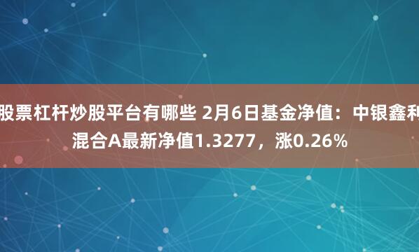 股票杠杆炒股平台有哪些 2月6日基金净值：中银鑫利混合A最新净值1.3277，涨0.26%