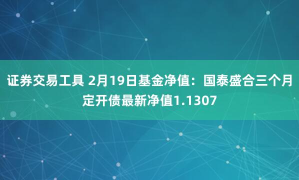 证券交易工具 2月19日基金净值：国泰盛合三个月定开债最新净值1.1307