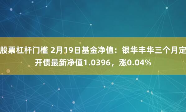 股票杠杆门槛 2月19日基金净值：银华丰华三个月定开债最新净值1.0396，涨0.04%