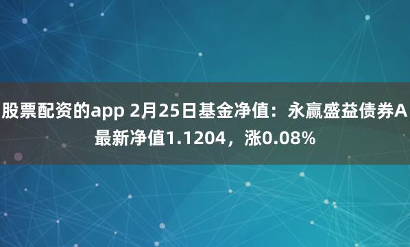 股票配资的app 2月25日基金净值：永赢盛益债券A最新净值1.1204，涨0.08%